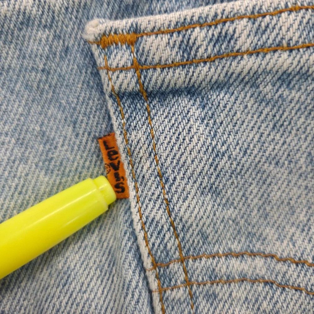 VTG Levi's 505 Orange Tab Jeans Mens 32x32 Light Wash Blue Made in USA Cotton
